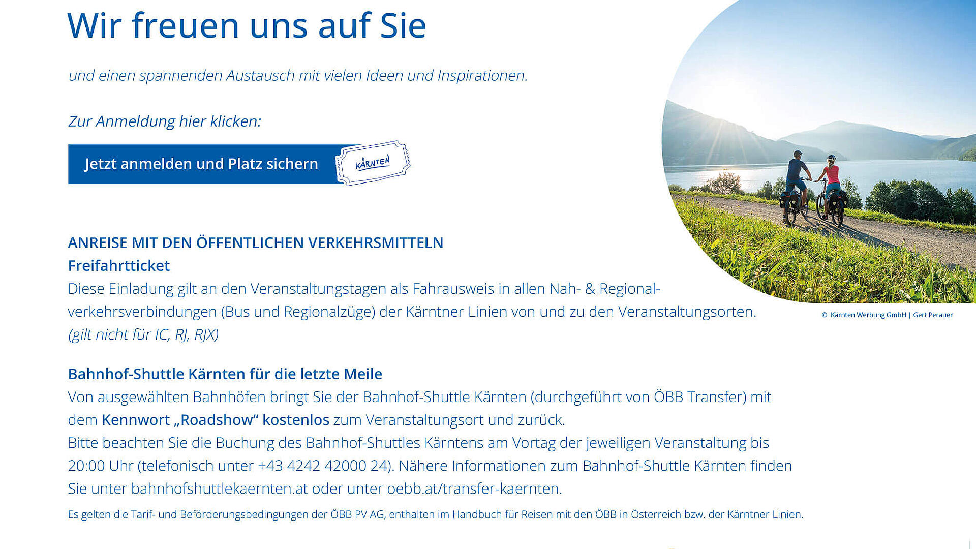Einladung Roadshow Kärnten Werbung