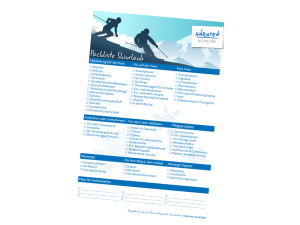 Packliste Skiurlaub